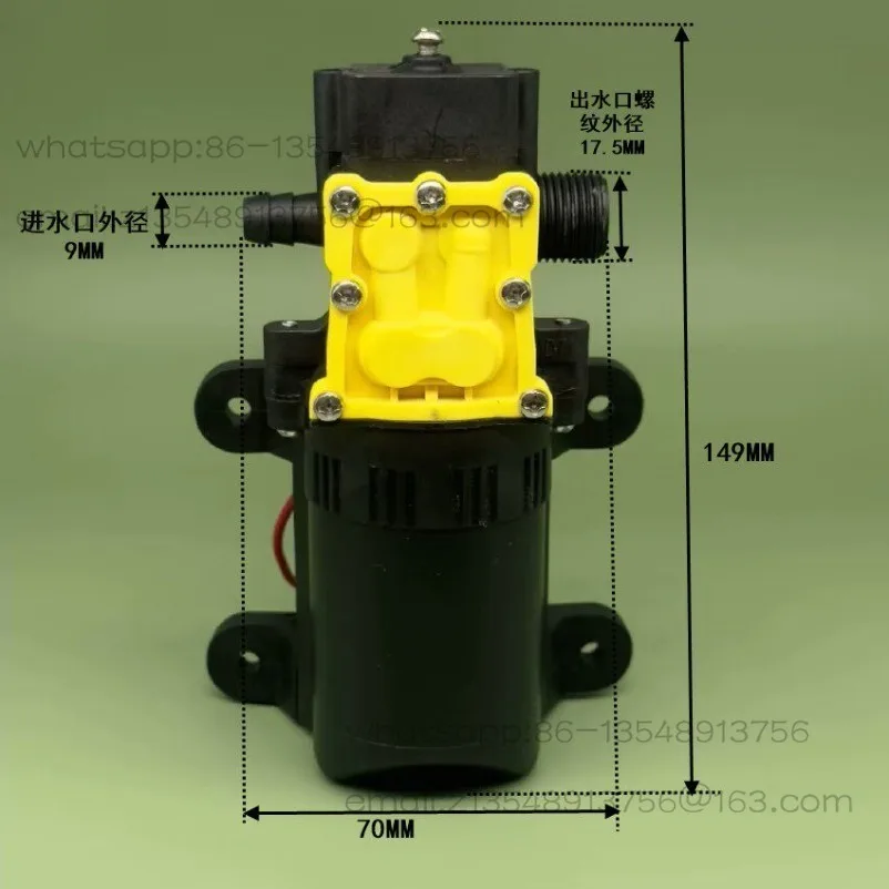 Brand new 12V electric sprayer, high-pressure agricultural water pump, 775 motor diaphragm pump, self-priming pump