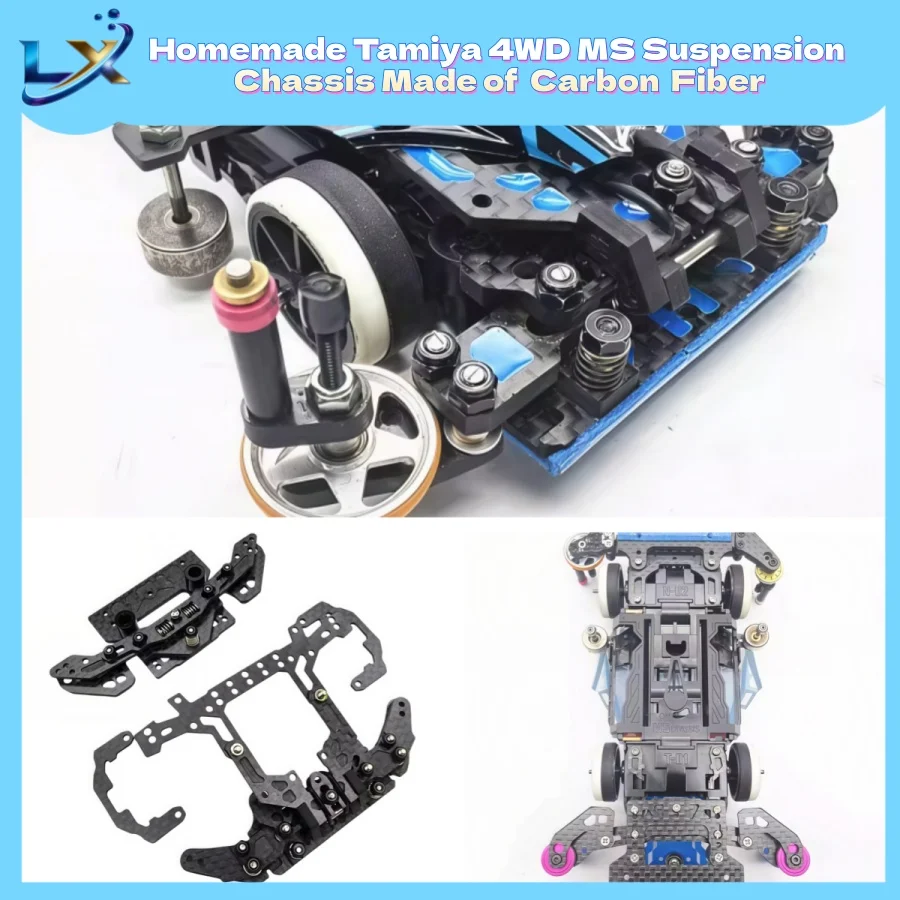 1SET Homemade Tamiya 4WD MS Suspension Carbon Fiber Hanbing Horizontal Spring Kit Homemade MS Suspension Kit for RC 4WD Fishing