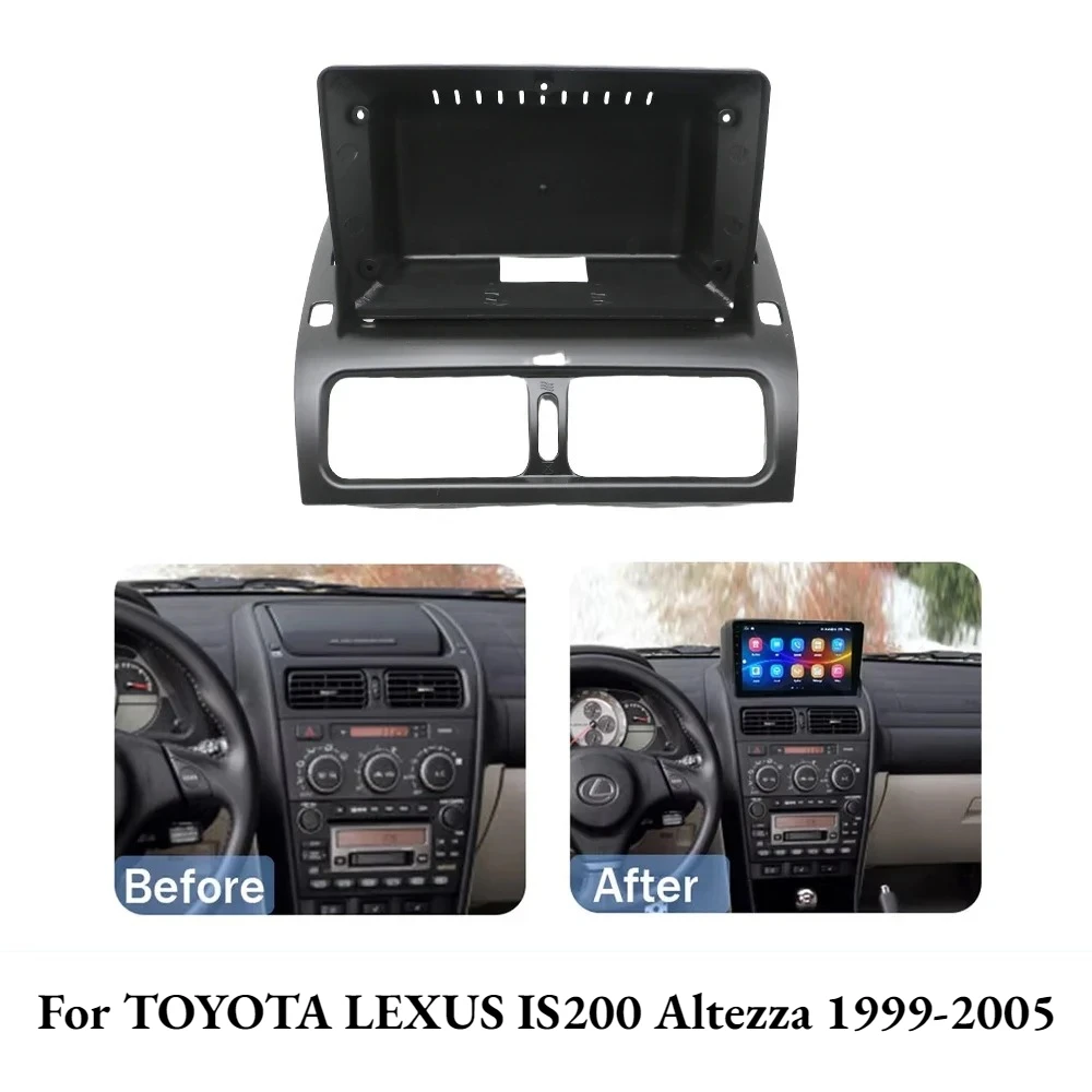 

9 Inch 2 Din Car Radio Fascia Frame for TOYOTA LEXUS IS200 Altezza 1999-2005, Android Audio Dash Fitting Panel Installation Kit