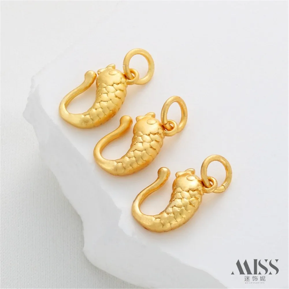 18K Gold Matte Gold Small Carp Easy Connection Buckle Hanging Hook DIY Bracelet Necklace Jewelry Accessories