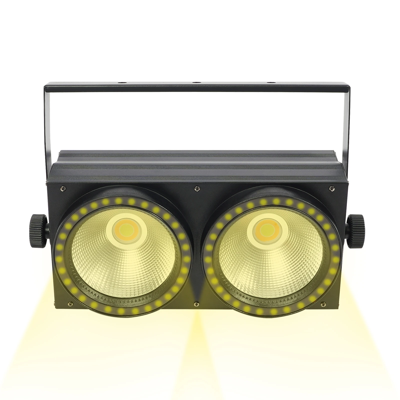 Dupla 100W COB LED Par Light RGBW Efeitos Multicolores Controle DMX512 e 60 °   Ângulo de feixe para iluminação profissional
