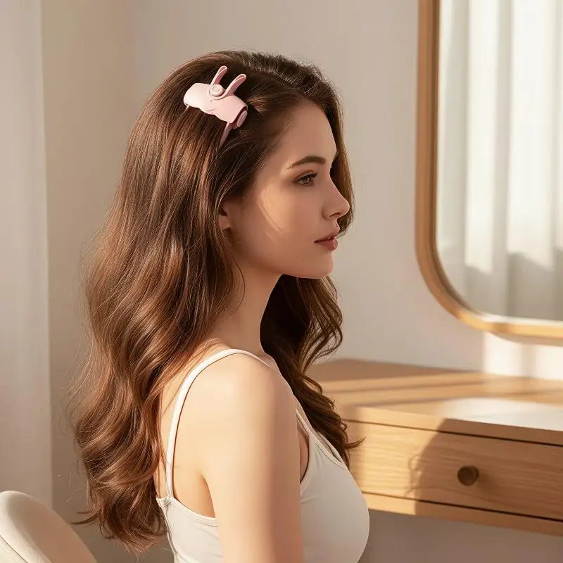 Electric Heated Fluffy Hair Curling Clips 1Pcs Rechargeable Constant Temperature Bangs Curler for Beginner Use