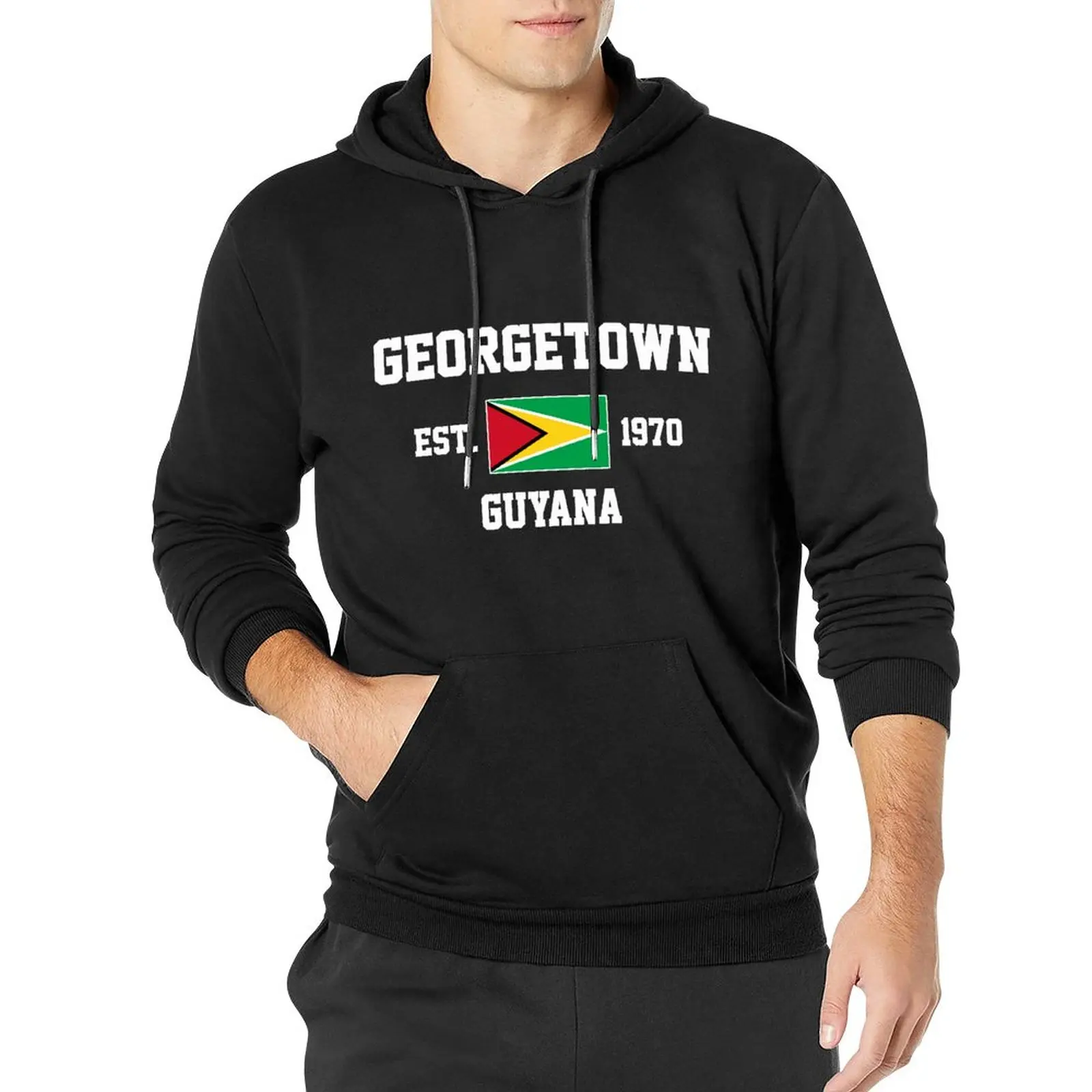 Men Women Hoodies Guyana EST.1970 Georgetown Capital Hoodie Pullover Hooded Hip Hop Sweatshirt Cotton Unisex