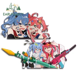 EARLFAMILY 13cm for Hololive Pekora Cute Vtuber Watergun Graffiti Car Car Stickers Sunscreen Anime Decals Car Accessories Cute