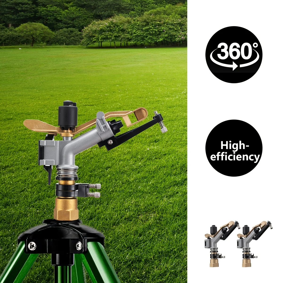 

Impact gun irrigation device - Large-scale irrigation tool - Agricultural farm lawn sprinkler - 360-degree adjustable spray gun