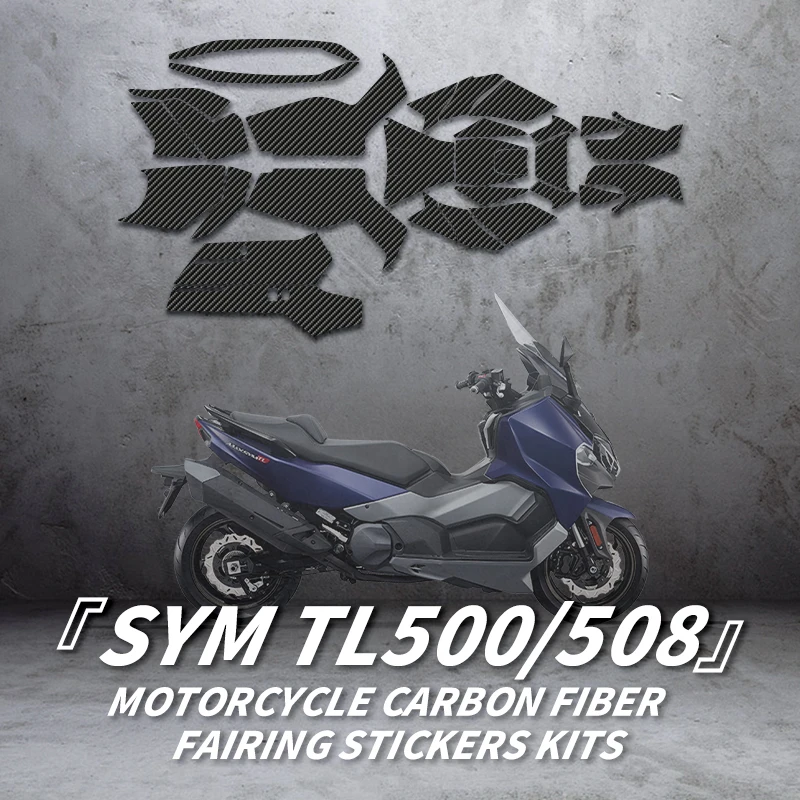 Used For SYM TL500 508 Motorcycle Accessories Carbon Fiber Stickers Decoration Protection Decals Kits Bike Plastic Refit