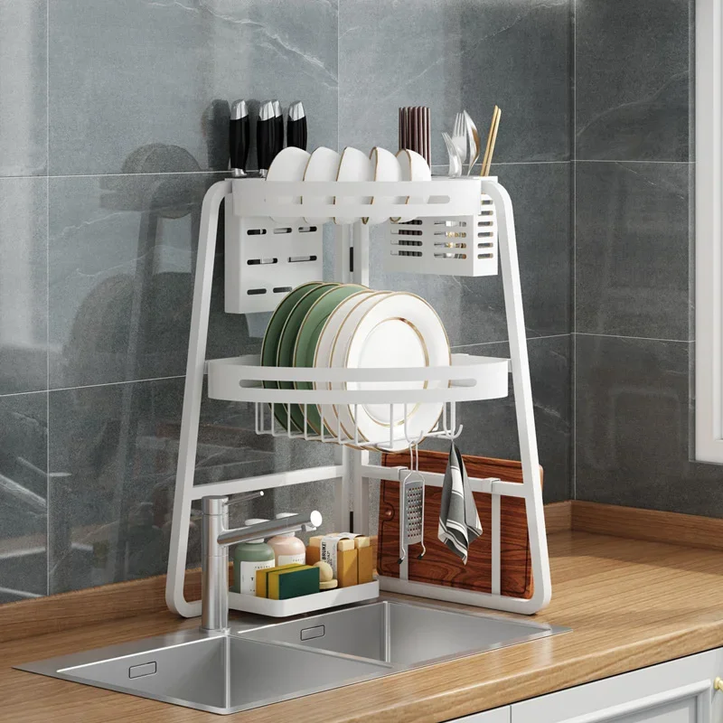 Beautiful And Fashionable Dish Drying Rack Waterproof Breathable Storage Shelves Corner Dish Rack Safe Stable Plate Rack