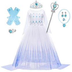 Elsa Dress for Girls 3-10 Yrs Birthday Role Elsa Princess Dress For Girl Halloween Carnival Easter Party Cosplay Girls Costume