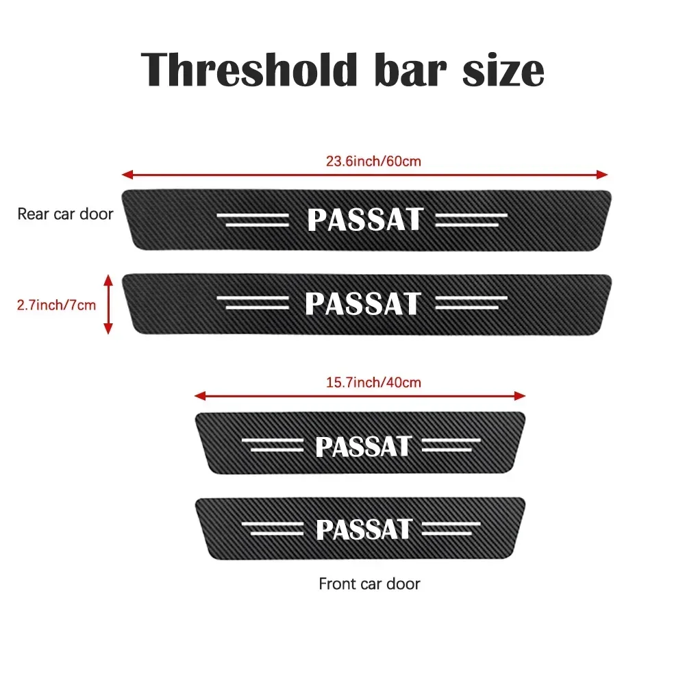 4Pcs Car Door Threshold Sill Sticker For VW Volkswagen PASSAT 362 3B2 3B3 3C2 3G2 CB2 Car Threshold Decor Trim Accessories