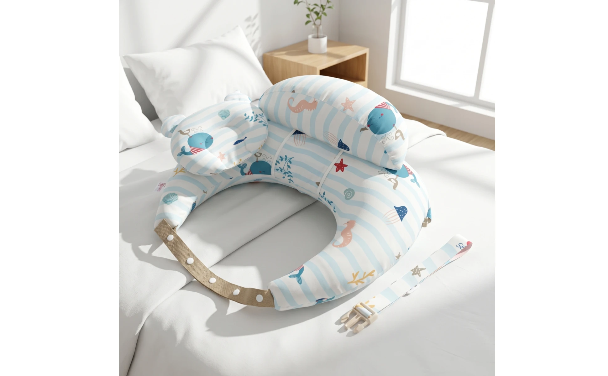 Nursing Pillow with Baby Pillow Padded Infant Support Cushion Comfortable Versatile for Newborns, Breastfeeding