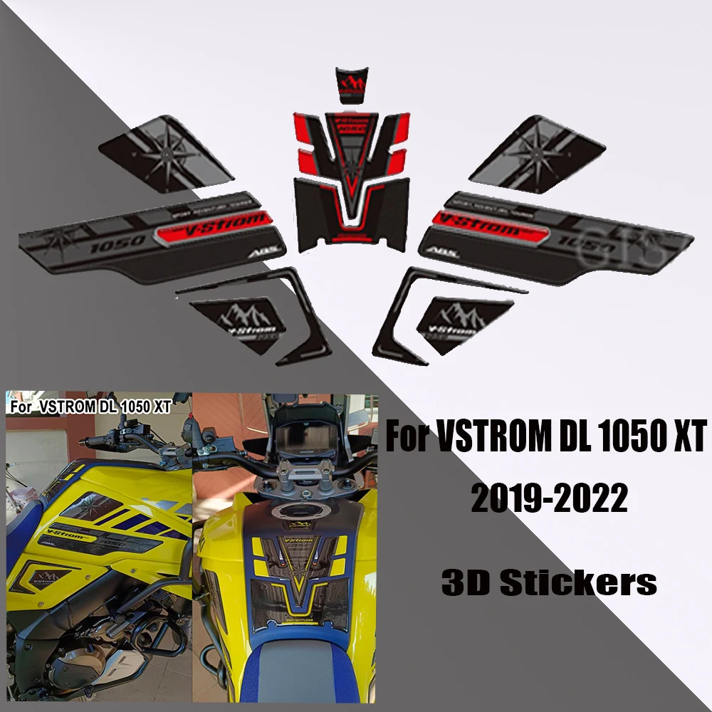

For Suzuki V STROM VSTROM DL 1050 XT 1050XT DL1050 2019 2020 2021 2022 Tank Pad Fuel Oil Kit 3D Stickers Grips Protector Decals