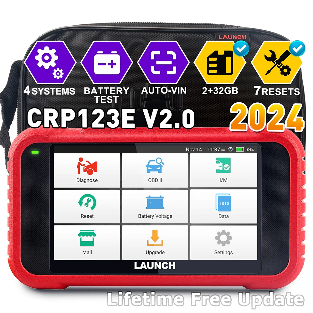 LAUNCH X431 CRP123E V2.0 OBD2 Scan Tool ABS SRS Engine AT Car Diagnostic Scanner Full OBD2 DIY Code Reader Lifetime Free Update