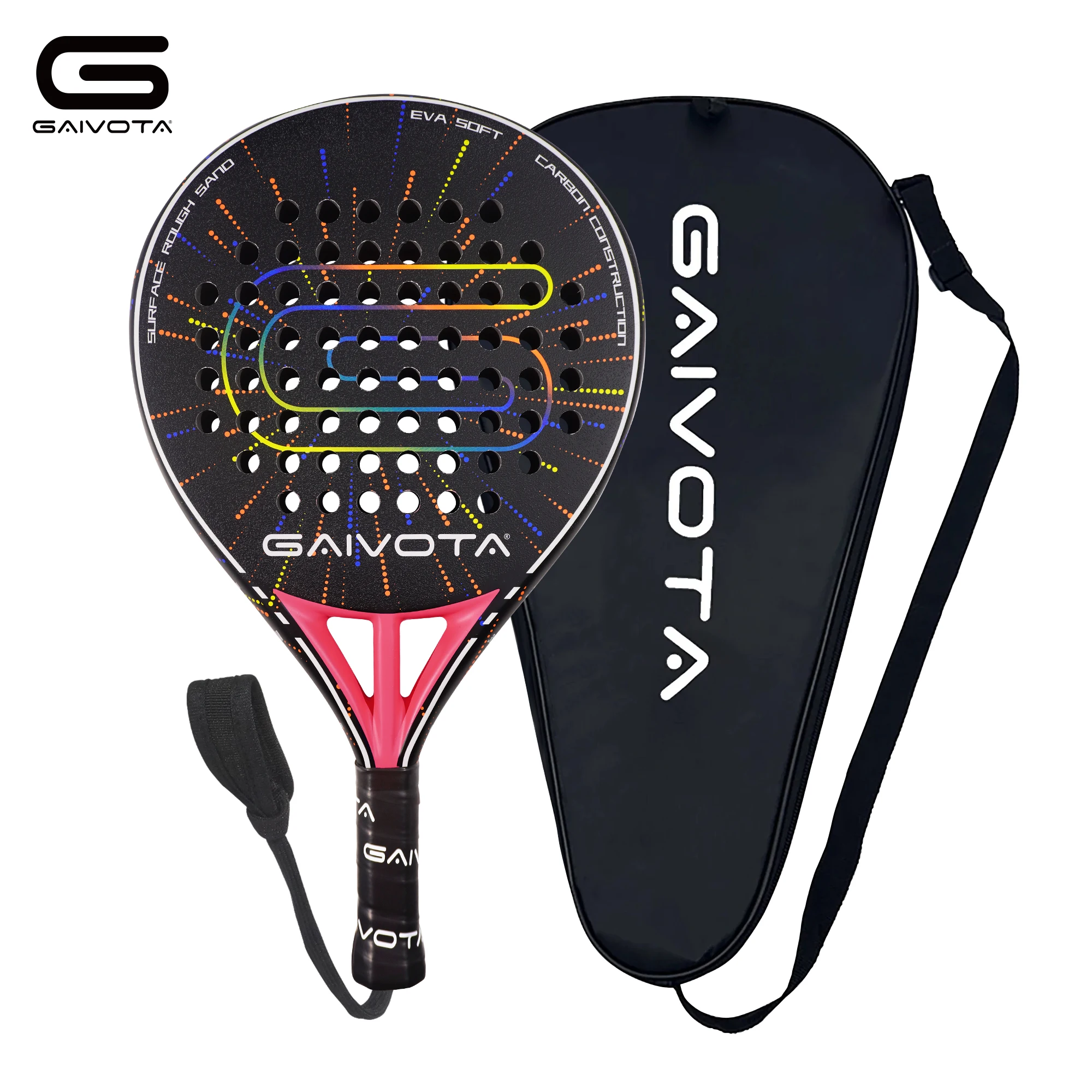 GAIVOTA 2026 New Women's Red PX30 Attack Racket Padel Tennis Racket Carbon Fiber Rough Surface Treatment Rotating Outdoor Sports