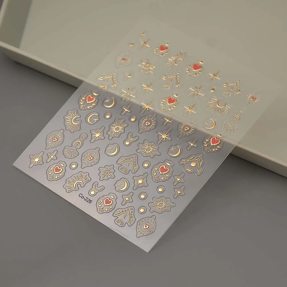 

1PCS 5D Gemstone Pattern Jewelry Nail Decals Luxury Nail Supplies Sparkly Rhinestone-Embedded For Party & Wedding Nail Stickers