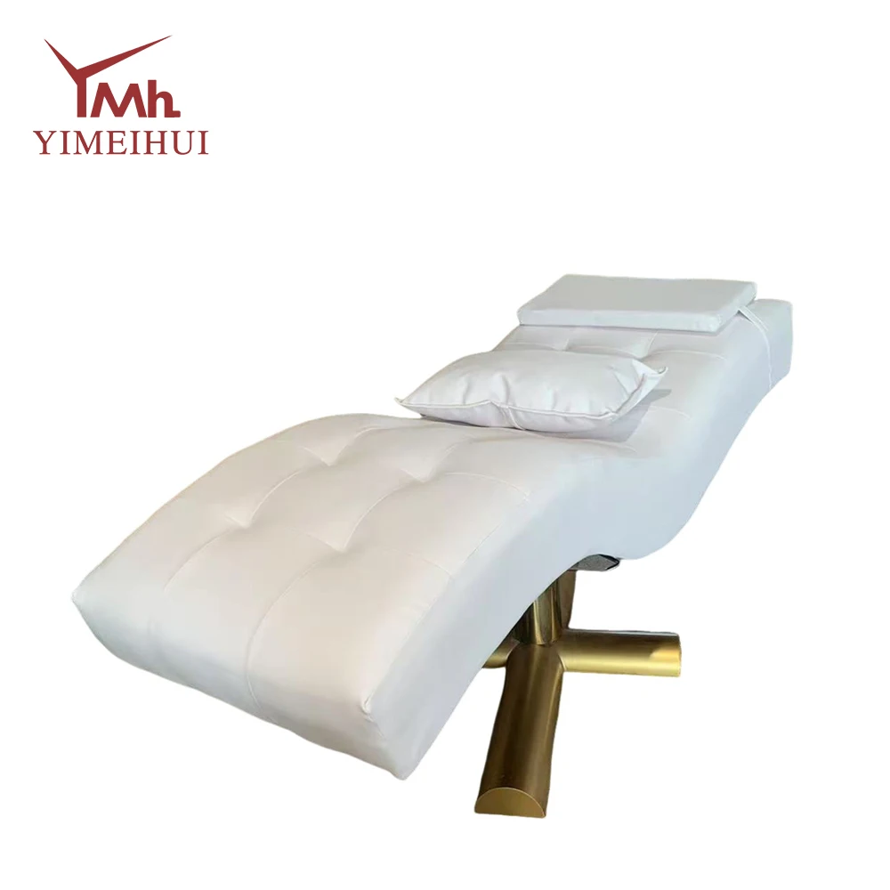 Metal Eyelash Eyebrow Bed With Adjustable Headrest Massage Beauty Lash Bed for Facial Beauty Salon