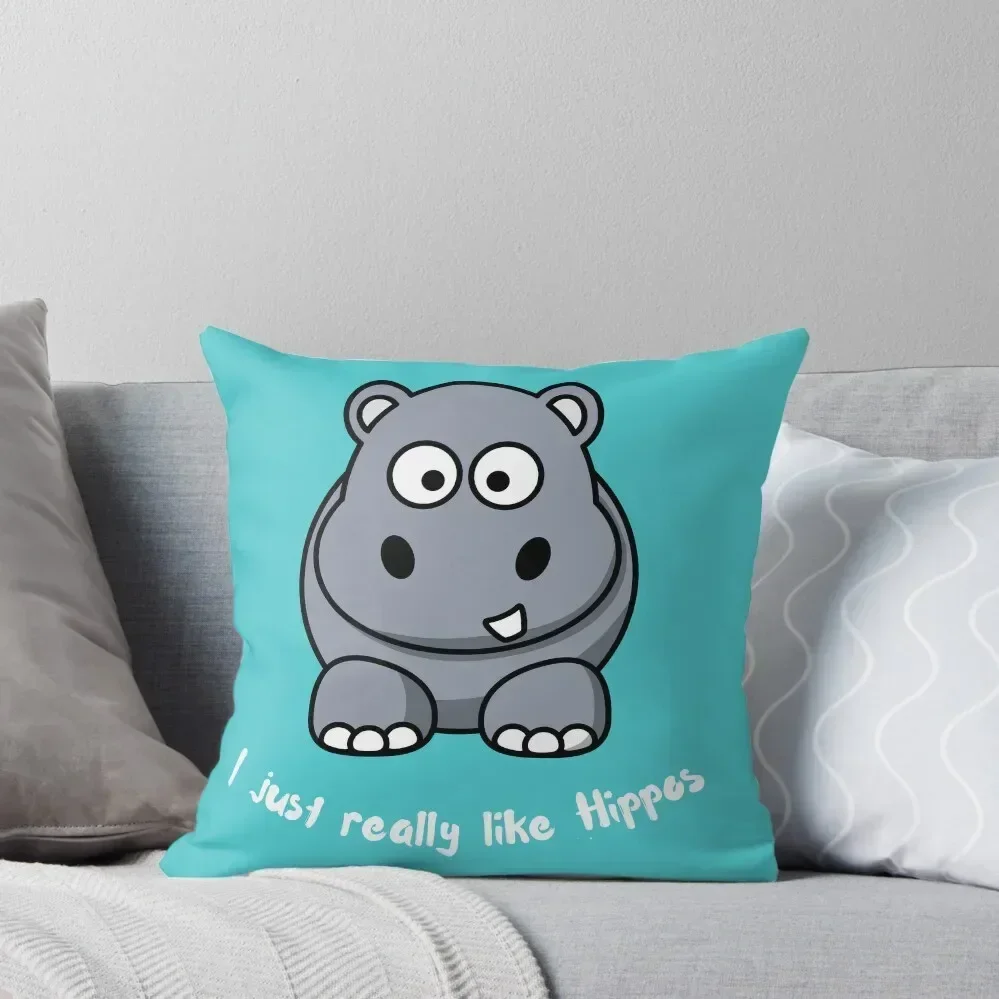 

I Just really like Hippos Throw Throw Pillow Couch Pillows Pillow Cases Bed pillowcases pillow