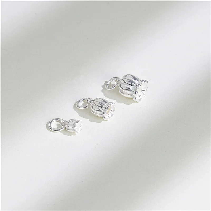 100% Real Sterling 925 Silver Accaccessories Tulip Charm Pendant For Bracelets and Necklaces Key Diy Material for Jewelry
