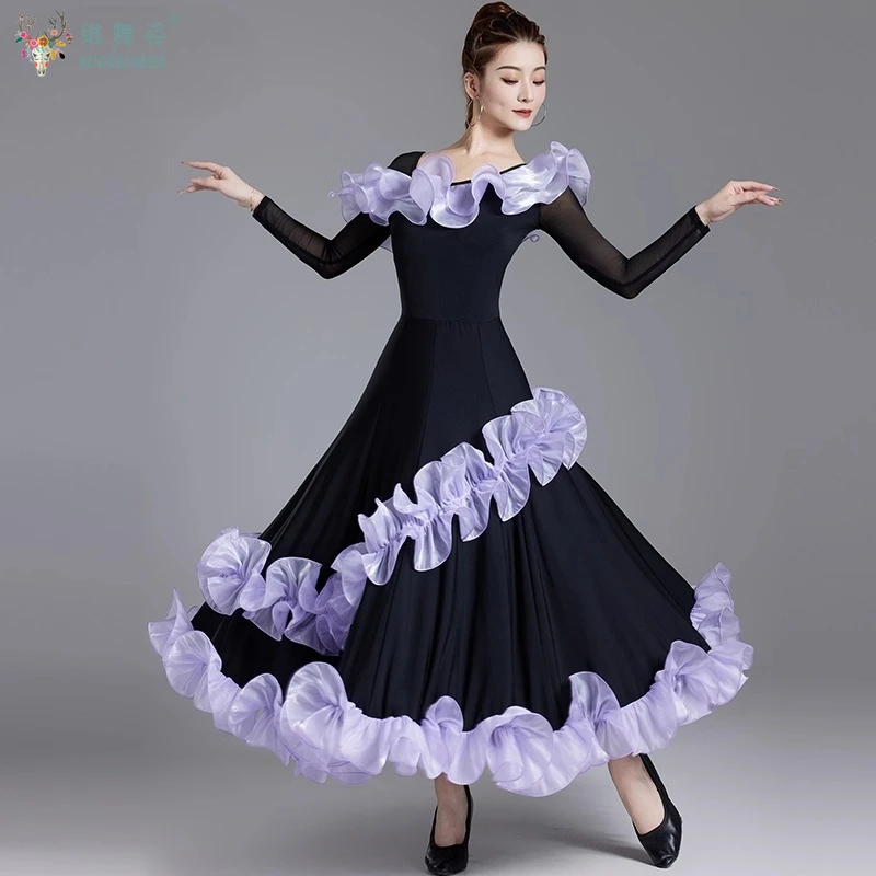 

Modern Dancing Performance Costumes Women's High-end Waltz Dance Hall Competition Costumes Ballroom Dance Big Swing Dresses