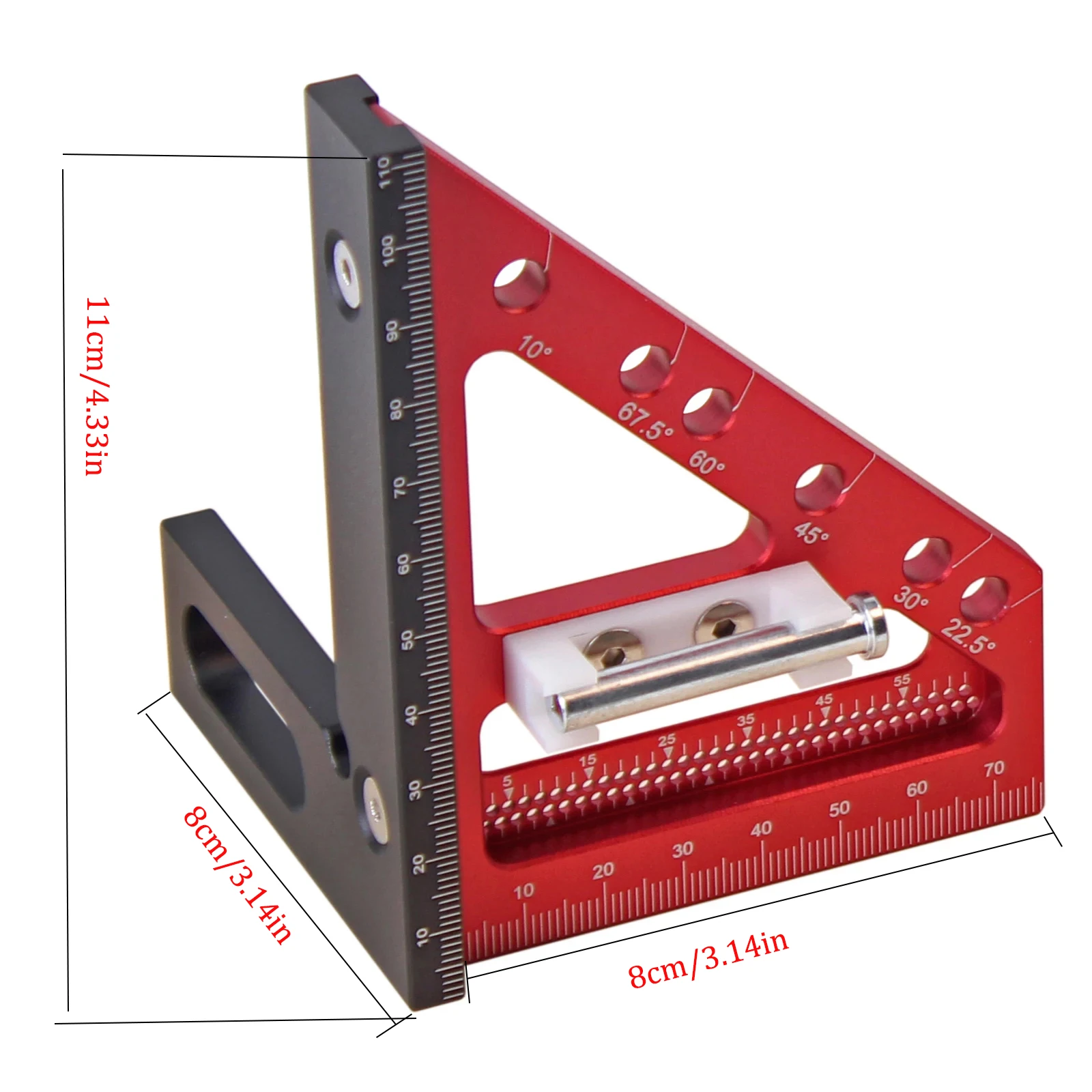 Carpenter Square Scribing Ruler 3D Multi-Angle Measuring Ruler Precision Speed Squares Ruler for Woodworking Protractor Ruler