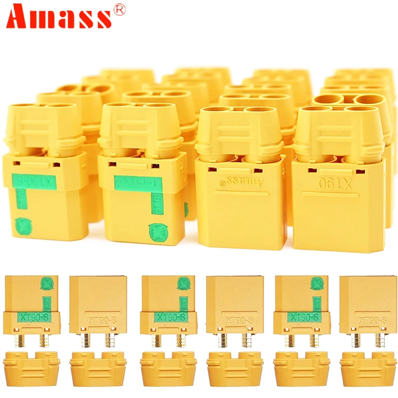 5Pairs Amass XT90S XT90-S XT90 Connectors Anti-Spark Male Female Connector for RC Motor FPV Drone Lipo Battery ESC Charger Lead