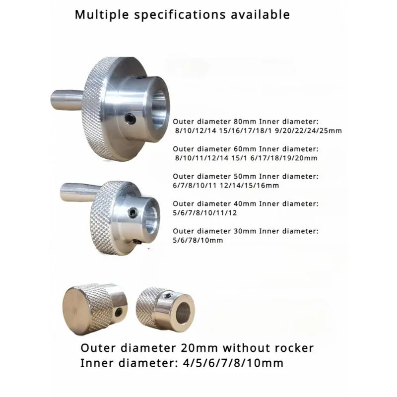 CNC Knurling Sliding Table Screw Rod Knob Crank 5/6/7/8/10/12mm Rotating Handle Embossed Stepper Motor Positioning Hand Wheel