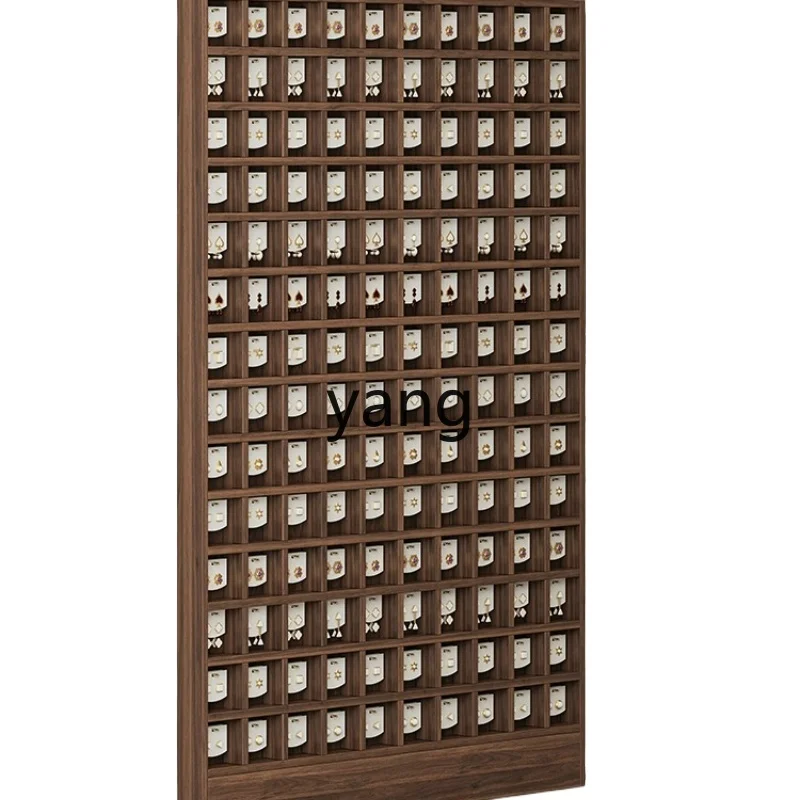 

LTT Solid Wood Jewelry Store Display Cabinet Necklace Jewelry Wall Lattice Rack Earrings Hairpin Display Rack