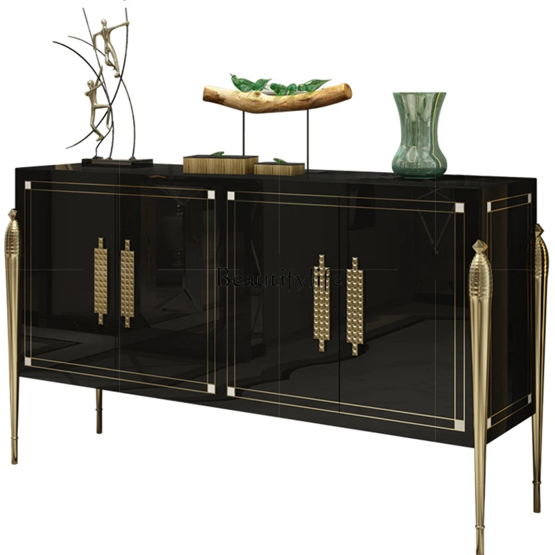 American light luxury solid wood entrance hall partition shoe cabinet decoration modern and simple