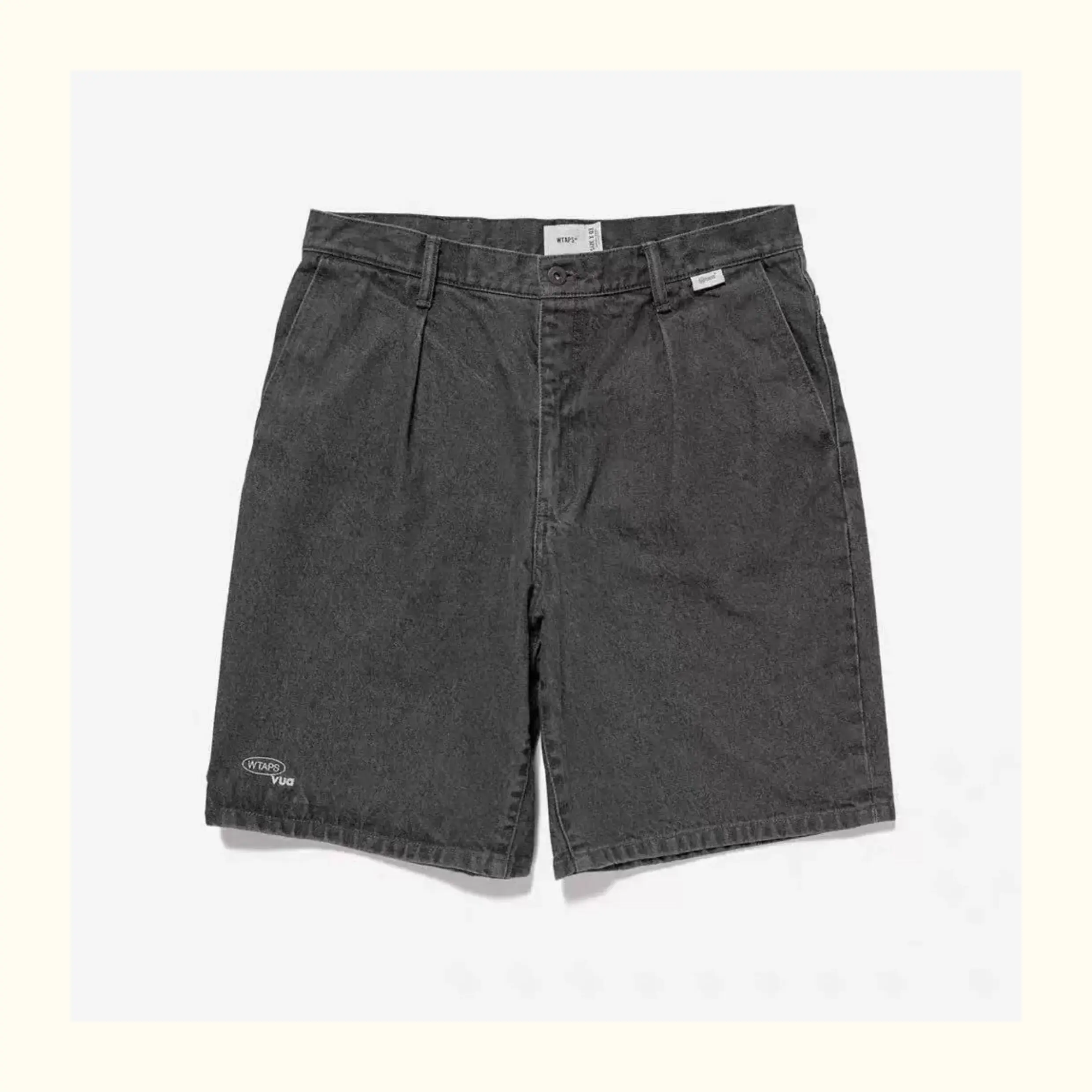 WTAPS 26SS Men Washed Denim Shorts Loose Fit Distressed Workwear Half Pants Japanese Casual Summer Cityboy Shorts