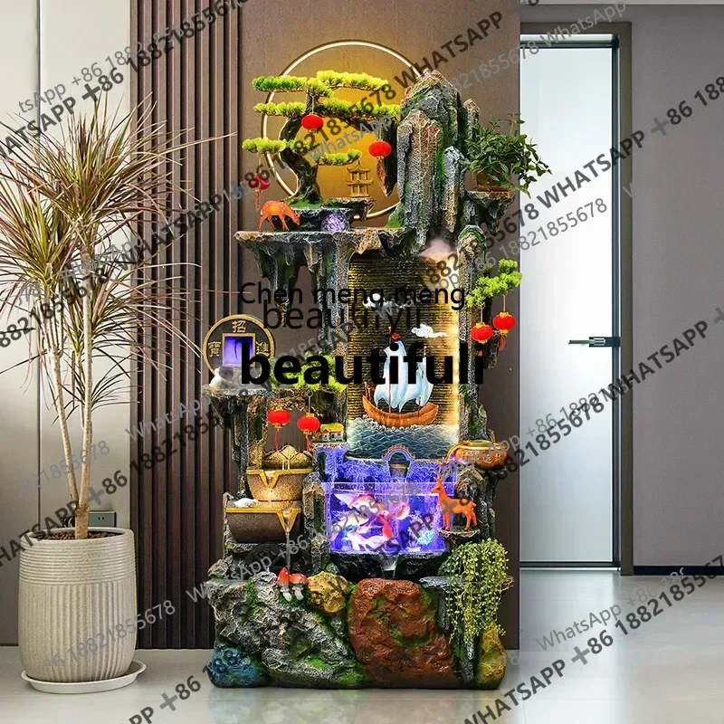 ss 8617 Flowing water fountain ornament circulating water rockery fish pond landscape making money feng shui wheel landing