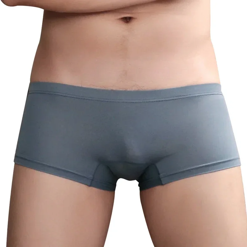 

Антарктическое летнее мужское нижнее белье, мужские шорты-боксеры из ледяного шелка, сексуальное цельное нижнее белье без следов, индивидуальное трендовое нижнее белье