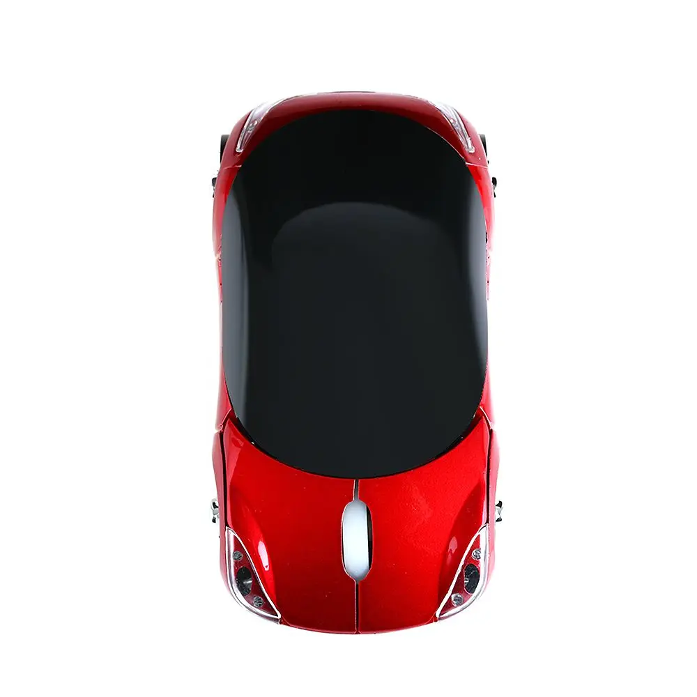Mouse Sem Fio Portátil Inovador com Iluminação LED para Jogos, Receptor USB, Formato de Carro 3D, 2.4GHz para PC e Laptop