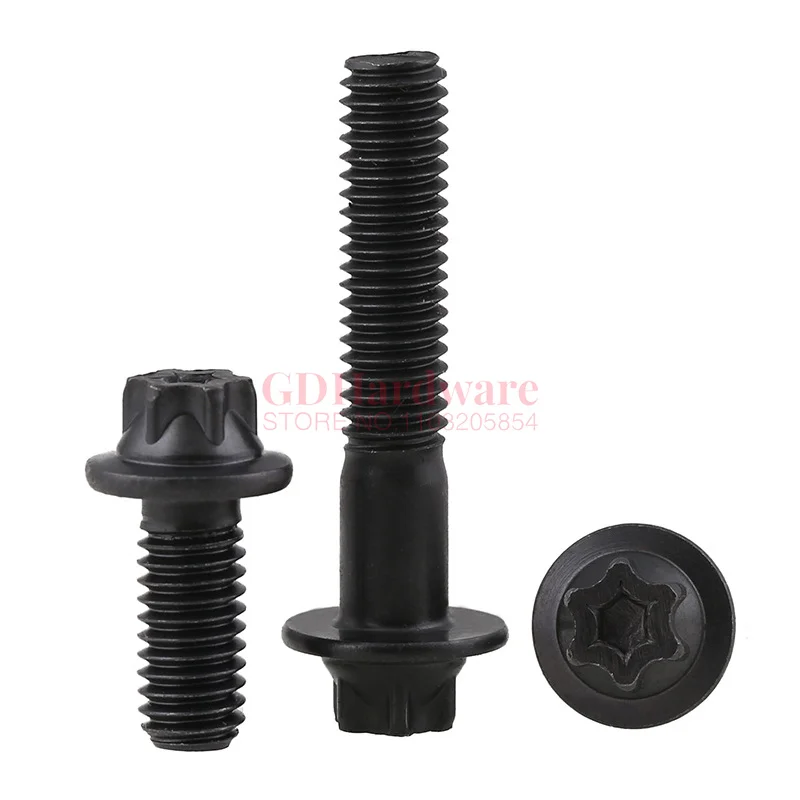 M5 M6 Torx-Head Bolt Grade 12.9 Black Carbon Steel Plum Outer Hexagon Screw Six Lobe Truss Head Bolts Length 14mm~43mm