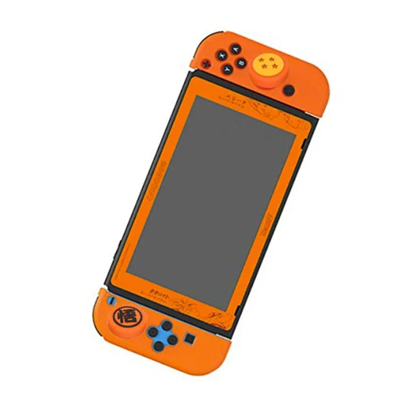 4 Stück Dragon Ball Son Goku weicher Silikon-Daumengriff-Hut, süßer Anime-Charakter, geeignet für Switch/PS5 Joystick-Schutzhülle