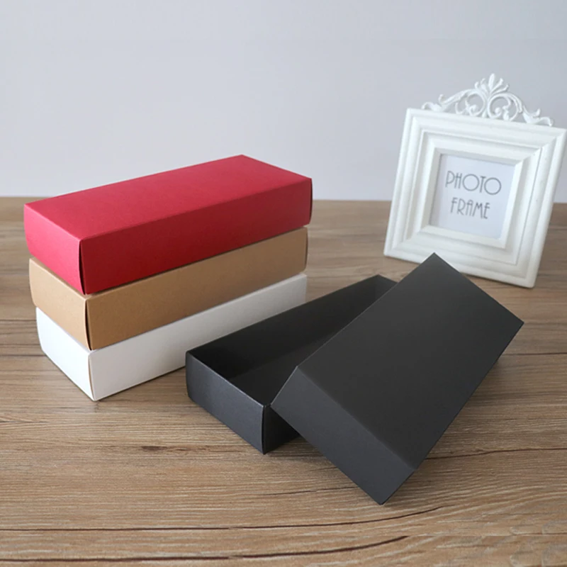 Rectangle Kraft Paper boxes, White Craft Gift Box for socks, underwear towel, scarf packaging, 15PCS