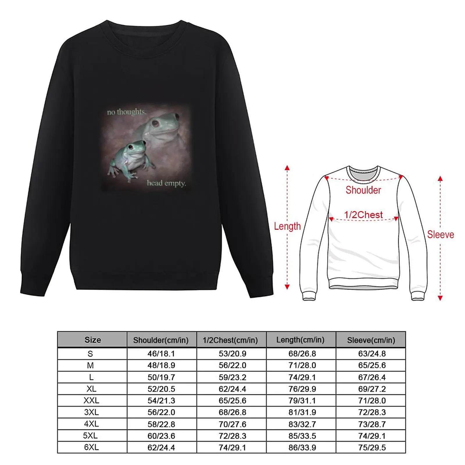 no thoughts head empty frog retro word art meme Sweatshirt autumn new products sweatshirt