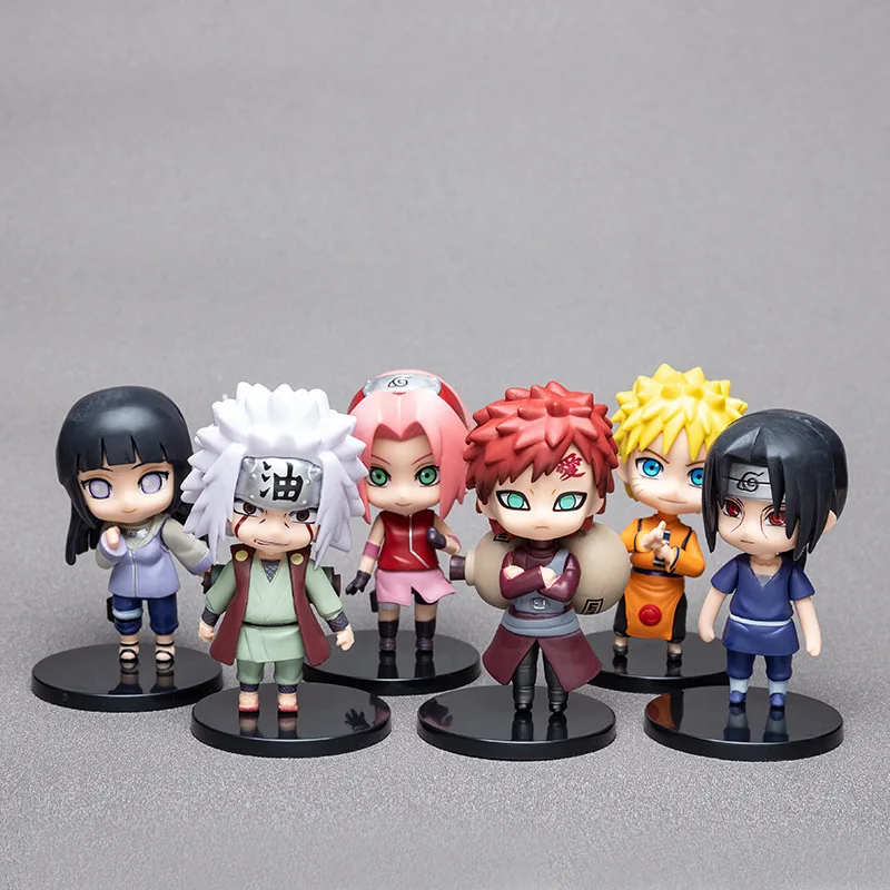 

6pcs Anime Naruto Uzumaki Naruto Gaara Statue model Q Version Figurine Pvc Model Toy Collectible Decoration Desktop Gift