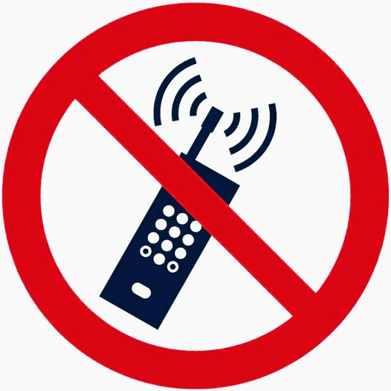 Etiqueta engomada de la decoración del coche Teléfonos móviles conmutados Prohibidos Ventanas de automóvil adecuadas 13 cm PVC KK
