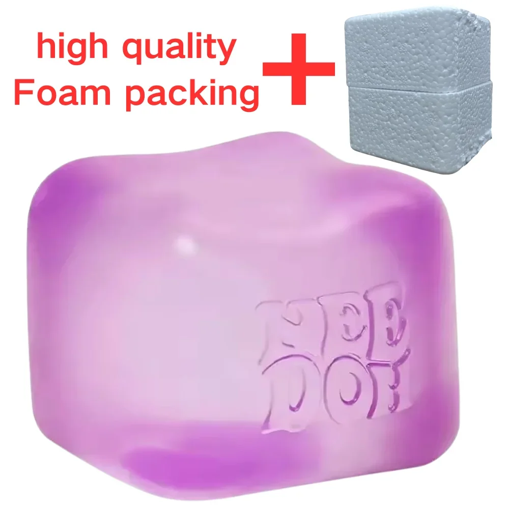 NeeDoh Nice Cube Squishy Stress Soft Stretchy Sensorisches Fidget-Spielzeug zur Angstlinderung, ADHS-Fokus, Stressabbau für Erwachsene und Kinder