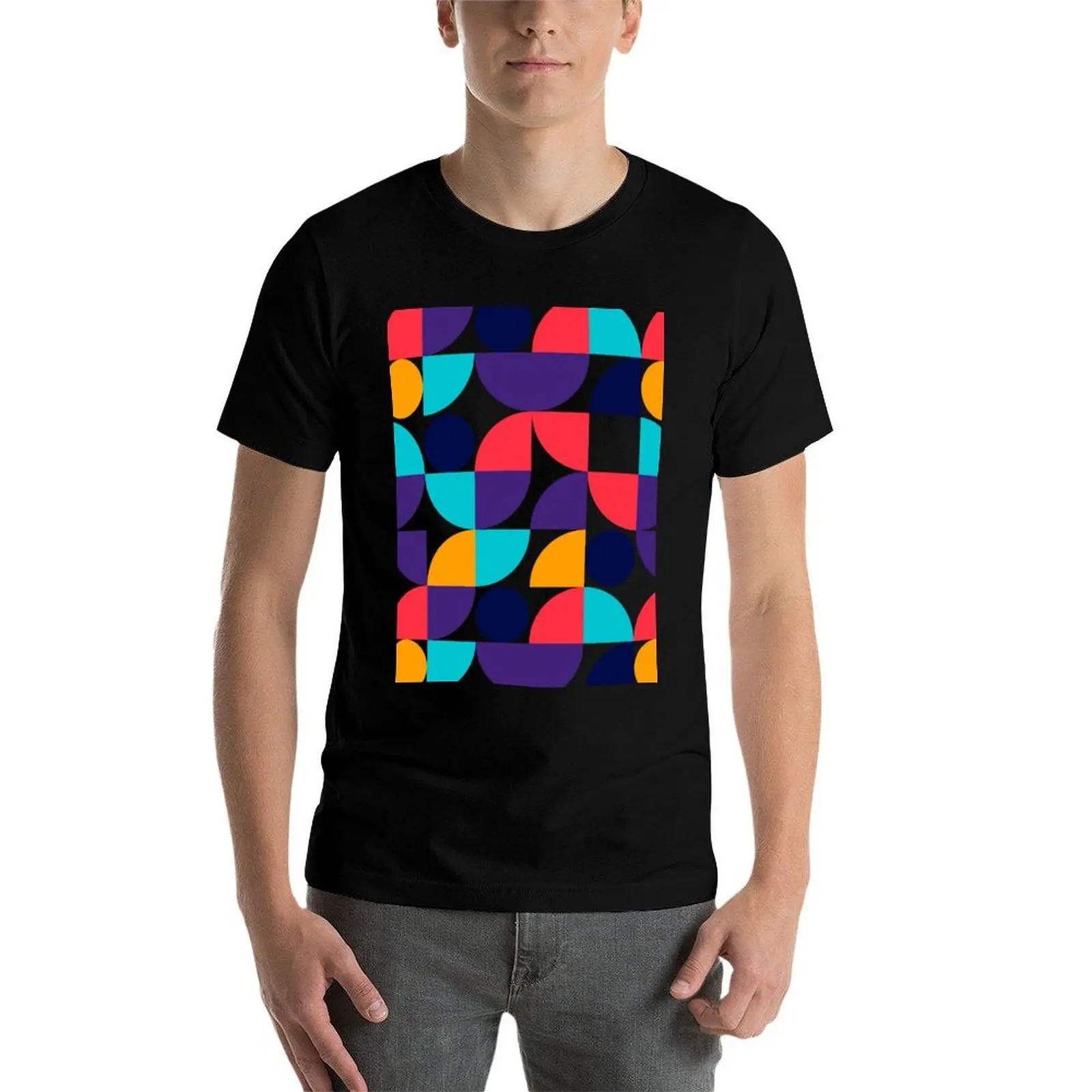 Motivo geometrico: disegni moderni per abbigliamento ed accessori alla moda T-shirt da uomo t-shirt estiva