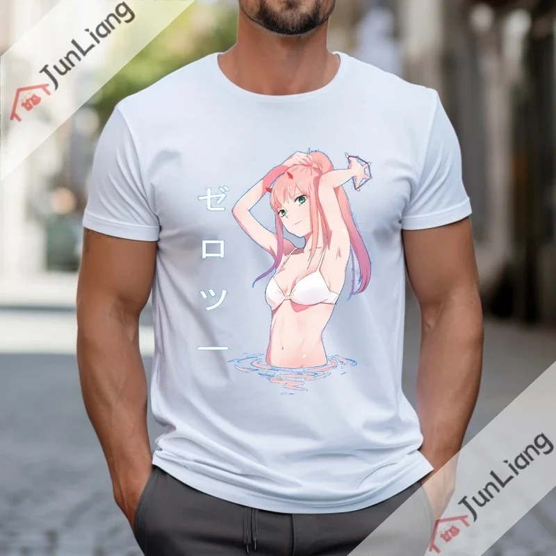 Darling in The Franxx Graphic T Shirts Hentai Sexy Tops T-shirts for Women Goth Clothes Harajuku Alphabet T-shirt  Y2k Men