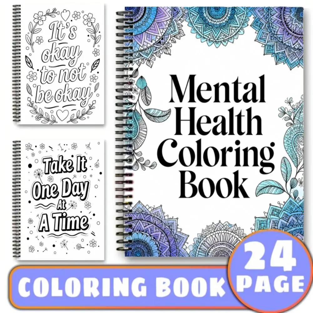 Cheerful Mental Health Coloring Book Motivational Quotes A4 Size Inspirational Coloring Book Self Care Focus Relaxation