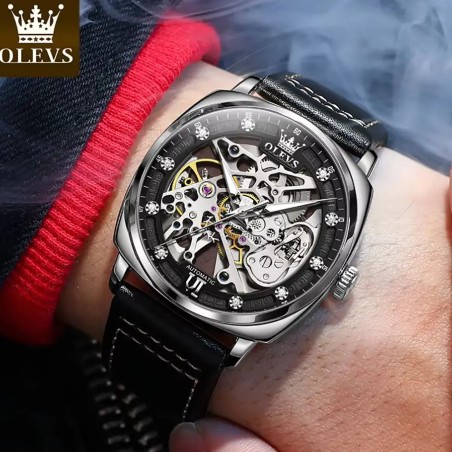 

OLEVS 6651 Watch Man Luxury Original Automatic Mechanical Business Watch﻿ Waterproof Luminous Week Date Watches For Man