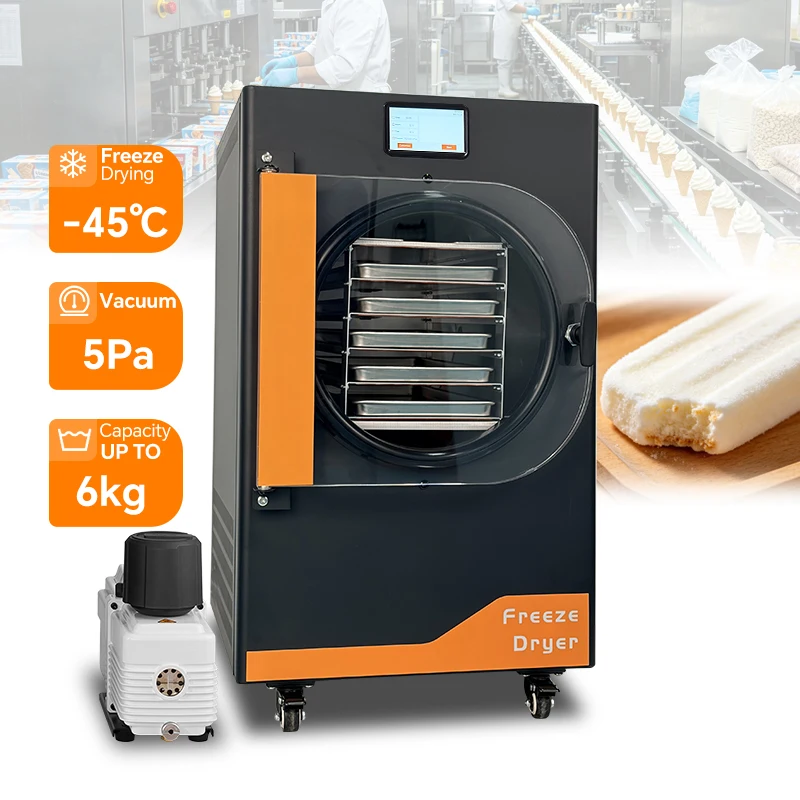 6kg Capacity Fast Freeze Drying Home Commercial Vacuum Lyophilizer Freeze Dryer Sublimation Machine 5 Trays Customized
