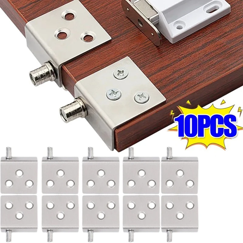 10Pcs Concealed Hinges Invisible Cabinet Up And Down Door Pivot CT Corner Codes For Wood Panel Cupboard Display Support