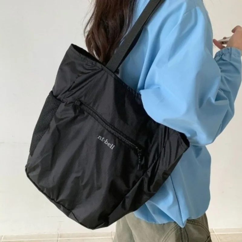 

Fashion lightweight foldable nylon tote bag large capacity outdoor commuter shoulder bag versatile storage bag