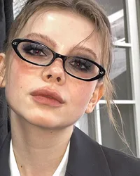 Retro and trendy TR triangle slim cat eye glasses with exclusive prescription, high myopia, plain face frame