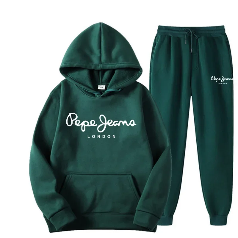 Men Women Printed Hoodie Tracksuit Two Piece Set Hip Hop Streetwear Jogger Pants Casual Daily Sports Outfit view 5