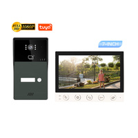 2-Wire Digital Video Intercom System, 7-inch Wireless WIFI Monitor, 1080P Doorphone Camera, Video Doorbell Card, Tuya Unlock