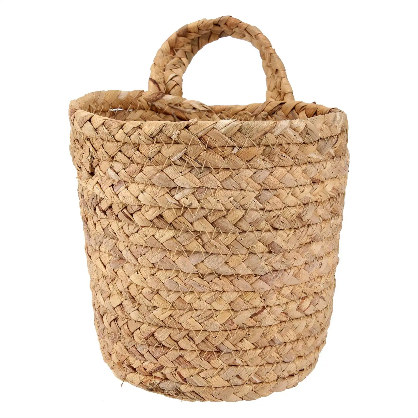 LICE-Wall Hanging Rattan Basket Planter Indoor Outdoor Hanging Rope Flower Plant Pot Basket Decor,Hanging Flowerpot Basket