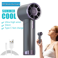 Portable Handheld Fan 1-100 Speeds Adjustable Turbo 3000mAh Battery Fans with LED Display Rechargeable Ice Cooling Camping Fan